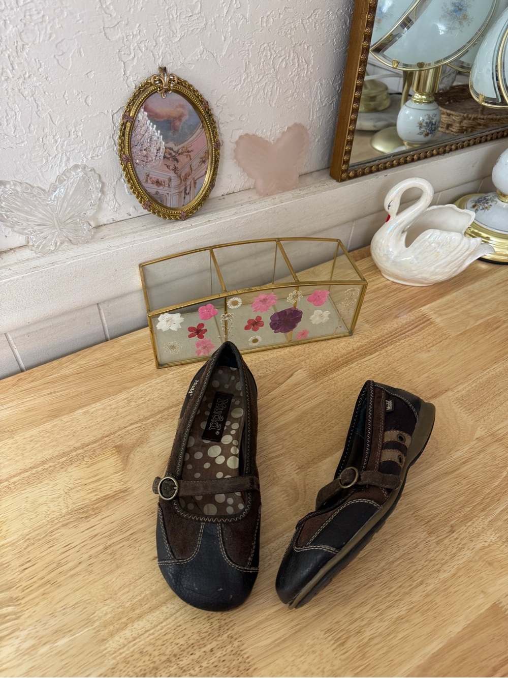 Whimsical Mudd Brown Mary Jane Ballet Flats Buckle Shoes Size 4 Indie Y2K